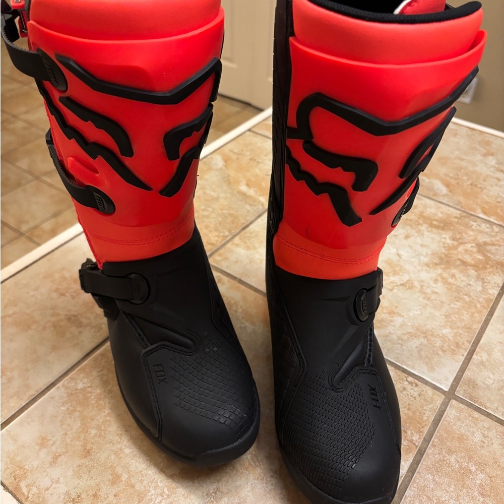Orange and Black Comp-Y Fox Motorcycle Boots